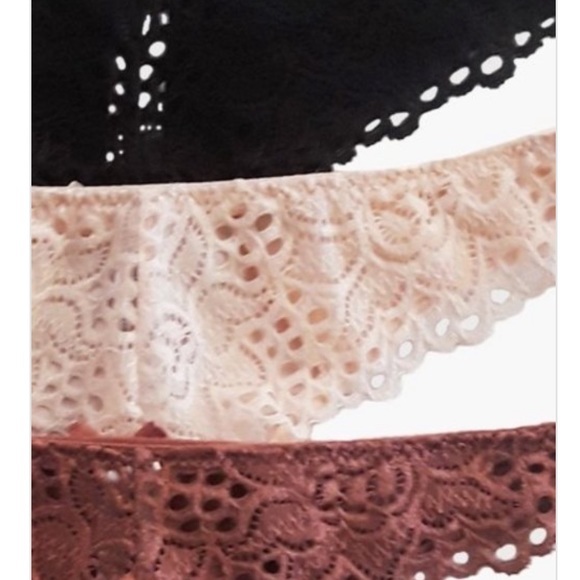 Lace Crochet Silky Thong Panty Set Neutral - Picture 4 of 10